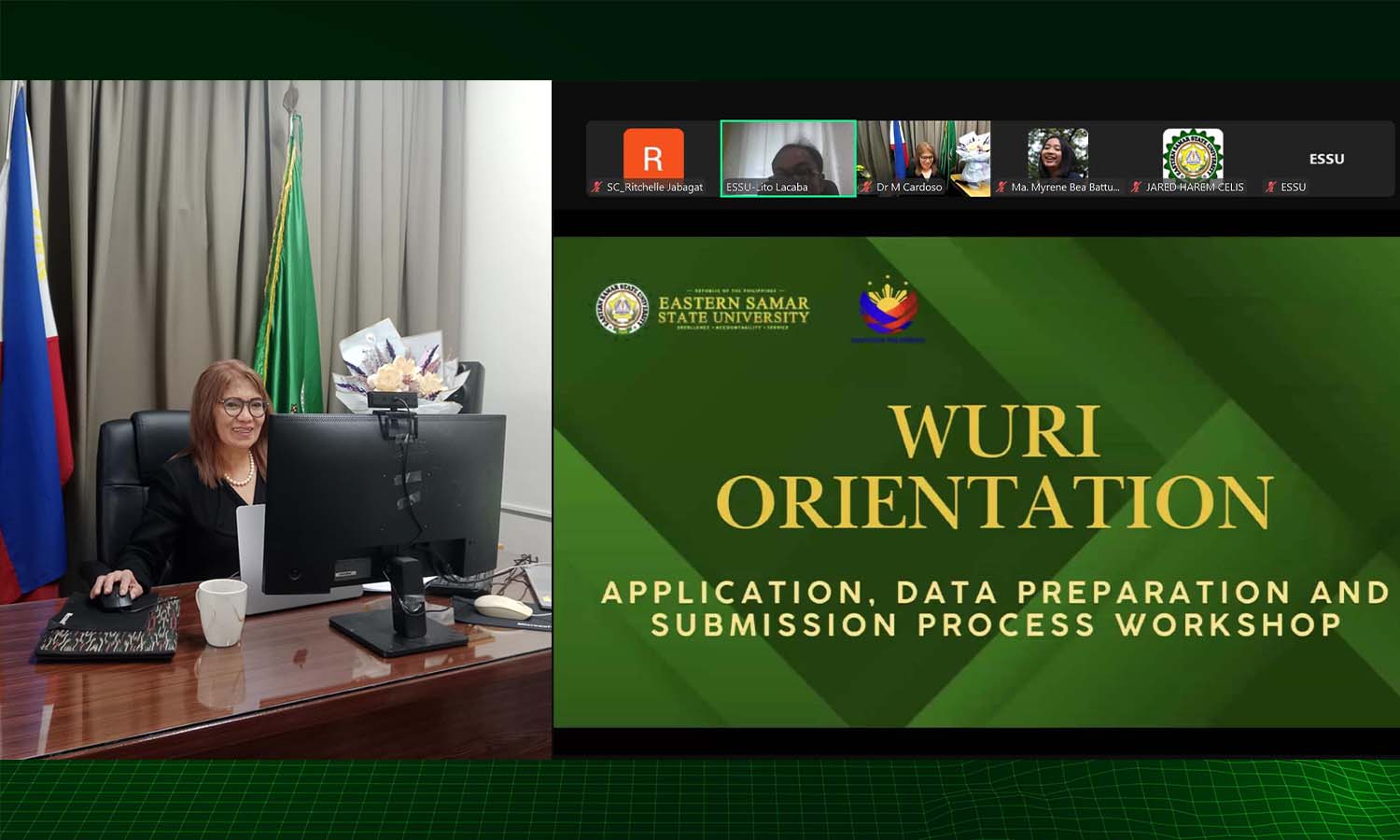 Dr. Cardoso Serves as the Resource Speaker in the WURI Orientation in ESSU via online
