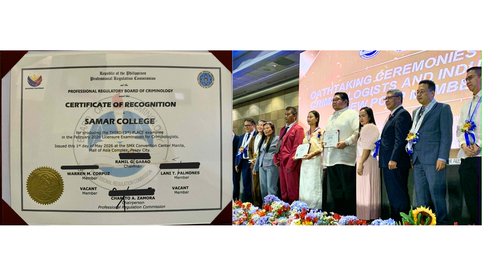 SC Earns PRC, PRBC Recognition as Ms. Nedera Takes Oath on National Stage